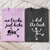No Tricks Just Kicks & I Did The Trick Couple Shirts – Pregnancy Announcement
