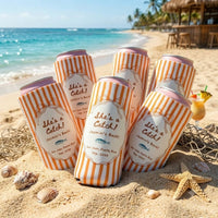 Personalized She’s a Catch Bachelorette Can Cooler, Custom Coastal Can Sleeve, Fisherman Bridal Party Favor, Beach Bach Gift