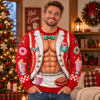 Retro Diner Body Illusion Sweatshirt – Funny Couples Christmas Outfit