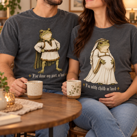 M'Lord Frog Pregnancy Announcement Matching Comfort Colors Tee mockup 3