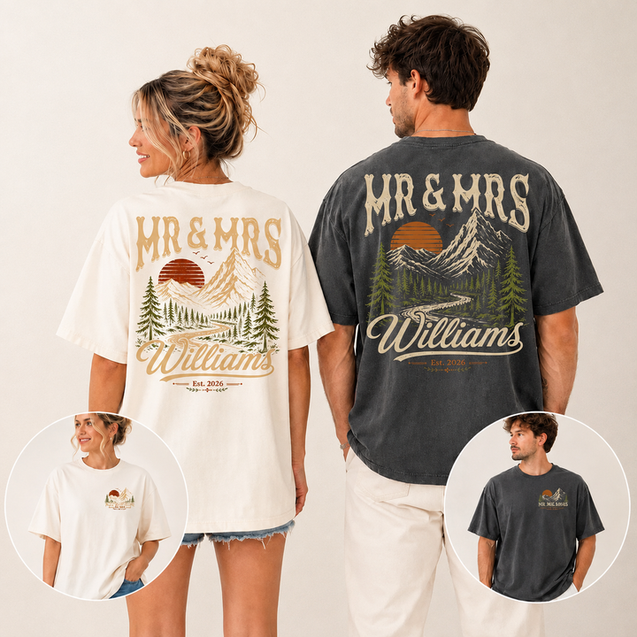 Custom Lifetime Adventure Shirts for Newlywed, Comfort Colors® Just Married Couple Tees, Mrs And Mr Shirt for Husband Wife, Honeymoon TShirt