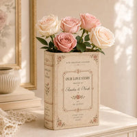 Personalized Ceramic Book Vase, Custom Wedding Flower Vase, Couple Initials Gift, Personalised Wedding Gift for Couple