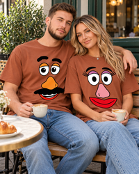 Funny Couple Face Matching Comfort Colors Tees