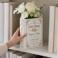 Personalization Book Vase Ceramic, Wedding Gift Decor, Romantic Book Flower Vase, Love Story Book Decor, Personalized Anniversary Gift,Gift 2026,Shelf Decor