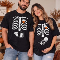 Skeleton Halloween Maternity Shirt, Funny Pregnancy Announcement 2026 TShirt, Spooky Pregnant Costume, Expecting Couple Costume, New Mommy Tee