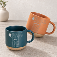 Personalized Engraved Pottery Mug For Couple, Wedding Gift, Custom Carved Initials In A Heart Tree Mug, Engagement Gifts, Newlywed Gift