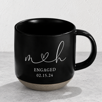 Personalised Engraved Engagement Pottery Mug, Custom Wedding Mugs, Engagement Gifts, Wedding Gifts for Couple, Bridal Shower Gifts