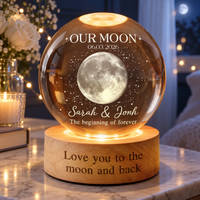 Personalized Moon Phase Crystal Ball Lamp – Special Date Couple Gift