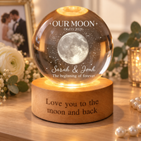 Personalized Moon Phase Crystal Ball Lamp – Special Date Couple Gift
