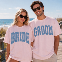 Bride & Groom Matching Comfort Colors Shirts – Funny Bride and Groom Wedding Tees for Newlyweds & Honeymoon