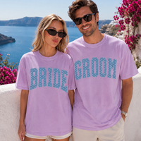 Bride & Groom Matching Comfort Colors Shirts – Funny Bride and Groom Wedding Tees for Newlyweds & Honeymoon