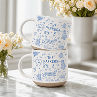 Wedding Gift, Personalized Bridal Ceramic Mug with Names, Date & Location, Married Coffee Cup for Mr and Mrs, Bride and Groom with Pet Mugs