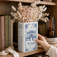 Personalized Wedding Venue Photo Toile Illustrated Venue Decor, Custom Ceramic Book Vase,Wedding Gift For Couple,Custom Keepsake Flower Vase