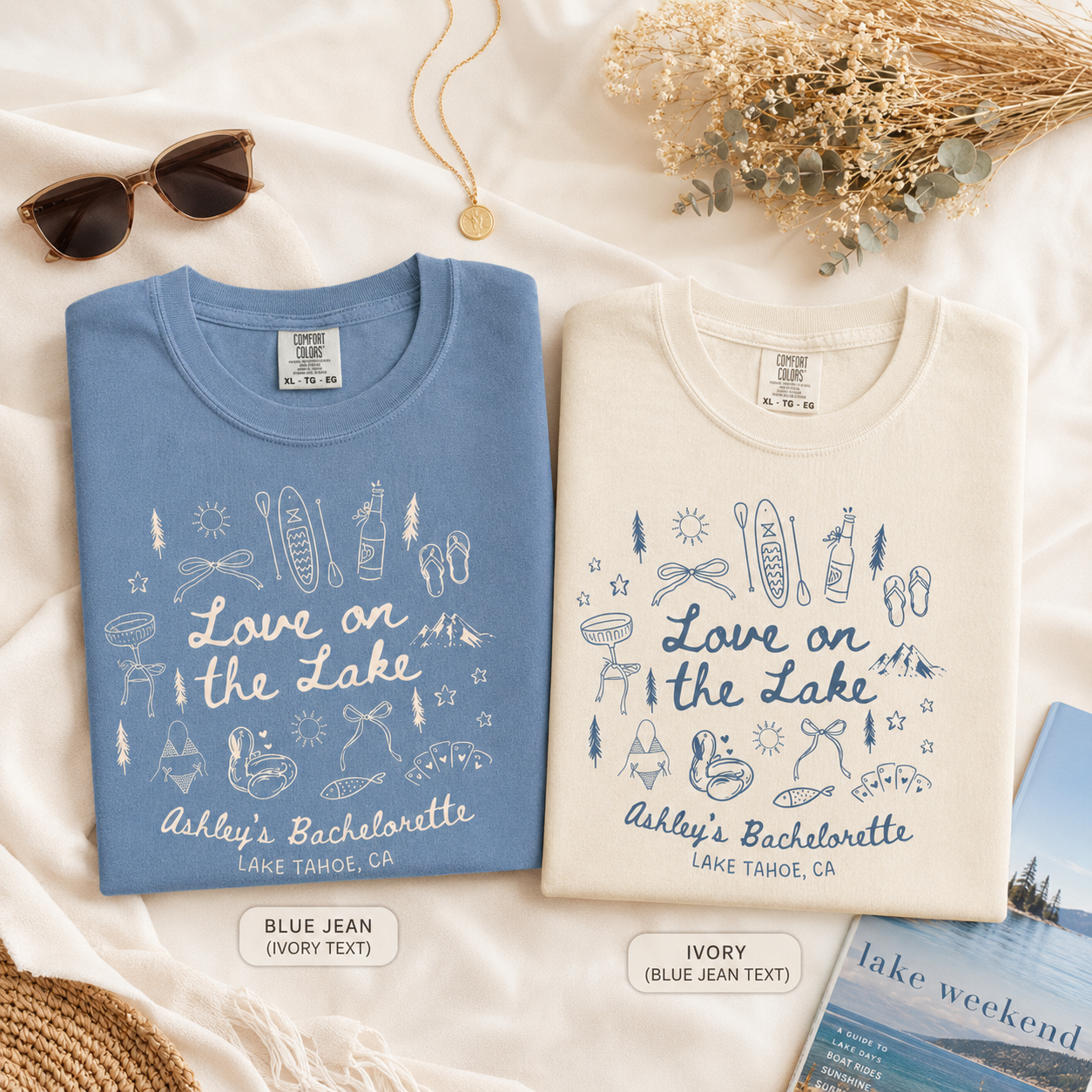 Lake Bachelorette Party Shirts, Love on the Lake, Outdoorsy Bachelorette, Mountain Bridal Party, Camping Bachelorette, Comfort Colors