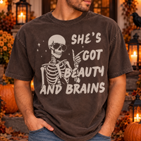 Funny Couples Skeleton Comfort Colors Shirts – Halloween Couple Gift