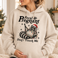 Feral & Pregnant Raccoon Sweatshirt – Christmas Mom To Be Gift