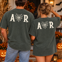 Personalized Ghost Spiderweb Comfort Colors Shirts – Halloween Couple Gift