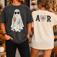 Personalized Ghost Spiderweb Comfort Colors Shirts – Halloween Couple Gift