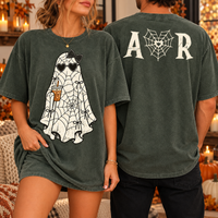Personalized Ghost Spiderweb Comfort Colors Shirts – Halloween Couple Gift