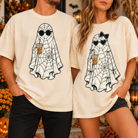 Personalized Ghost Spiderweb Comfort Colors Shirts – Halloween Couple Gift