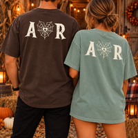 Personalized Ghost Spiderweb Comfort Colors Shirts – Halloween Couple Gift