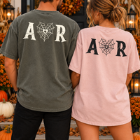 Personalized Ghost Spiderweb Comfort Colors Shirts – Halloween Couple Gift