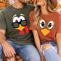 Matching Turkey Comfort Colors Shirts – Funny Thanksgiving Couple Gift