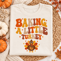 Baking A Little Turkey Comfort Colors Shirt – Thanksgiving Pregnancy Gift