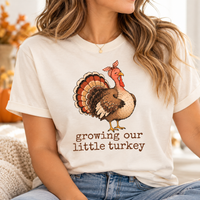 Growing Little Turkey & I Helped Comfort Colors Tees – Thanksgiving Couple Gift