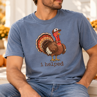 Growing Little Turkey & I Helped Comfort Colors Tees – Thanksgiving Couple Gift