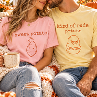 Sweet Potato & Rude Potato Comfort Colors Shirts – Thanksgiving Couple Gift