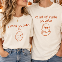 Sweet Potato & Rude Potato Comfort Colors Shirts – Thanksgiving Couple Gift