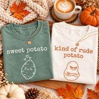 Sweet Potato & Rude Potato Comfort Colors Shirts – Thanksgiving Couple Gift