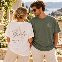 Personalized Bride & Groom Monogram Comfort Colors Shirts – Wedding Gift
