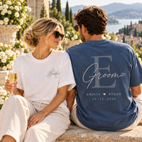 Personalized Bride & Groom Monogram Comfort Colors Shirts – Wedding Gift