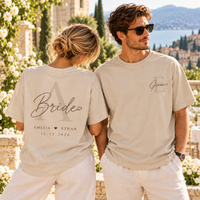 Personalized Bride & Groom Monogram Comfort Colors Shirts – Wedding Gift