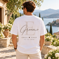 Personalized Bride & Groom Monogram Comfort Colors Shirts – Wedding Gift