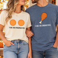 Pumpkin Pies & Drumstick Comfort Colors Shirts – Thanksgiving Couple Gift