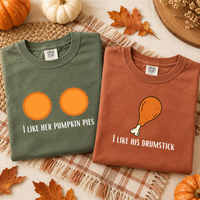 Pumpkin Pies & Drumstick Comfort Colors Shirts – Thanksgiving Couple Gift