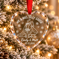 Personalized First Christmas Married Silly Goose Ornament – Newlywed Couple Gift