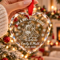Personalized First Christmas Married Silly Goose Ornament – Newlywed Couple Gift