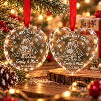Personalized First Christmas Married Silly Goose Ornament – Newlywed Couple Gift