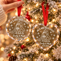 Personalized First Christmas Married Silly Goose Ornament – Newlywed Couple Gift