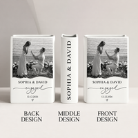 Personalized Photo Ceramic Book Vase – Engagement Gift For Couple