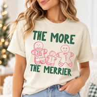 The More The Merrier Gingerbread Comfort Colors Shirt – Christmas Pregnancy Reveal