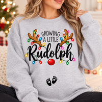 Growing A Little Rudolph Sweatshirt & Hoodie – Christmas Pregnancy Announcement Gift