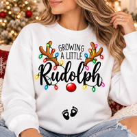 Growing A Little Rudolph Sweatshirt & Hoodie – Christmas Pregnancy Announcement Gift