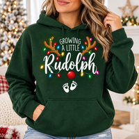 Growing A Little Rudolph Sweatshirt & Hoodie – Christmas Pregnancy Announcement Gift