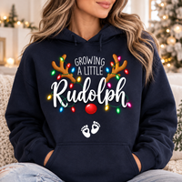 Growing A Little Rudolph Sweatshirt & Hoodie – Christmas Pregnancy Announcement Gift