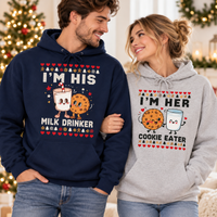 Funny Milk Drinker & Cookie Eater Christmas Sweatshirt & Hoodie - Matching Couple Gift